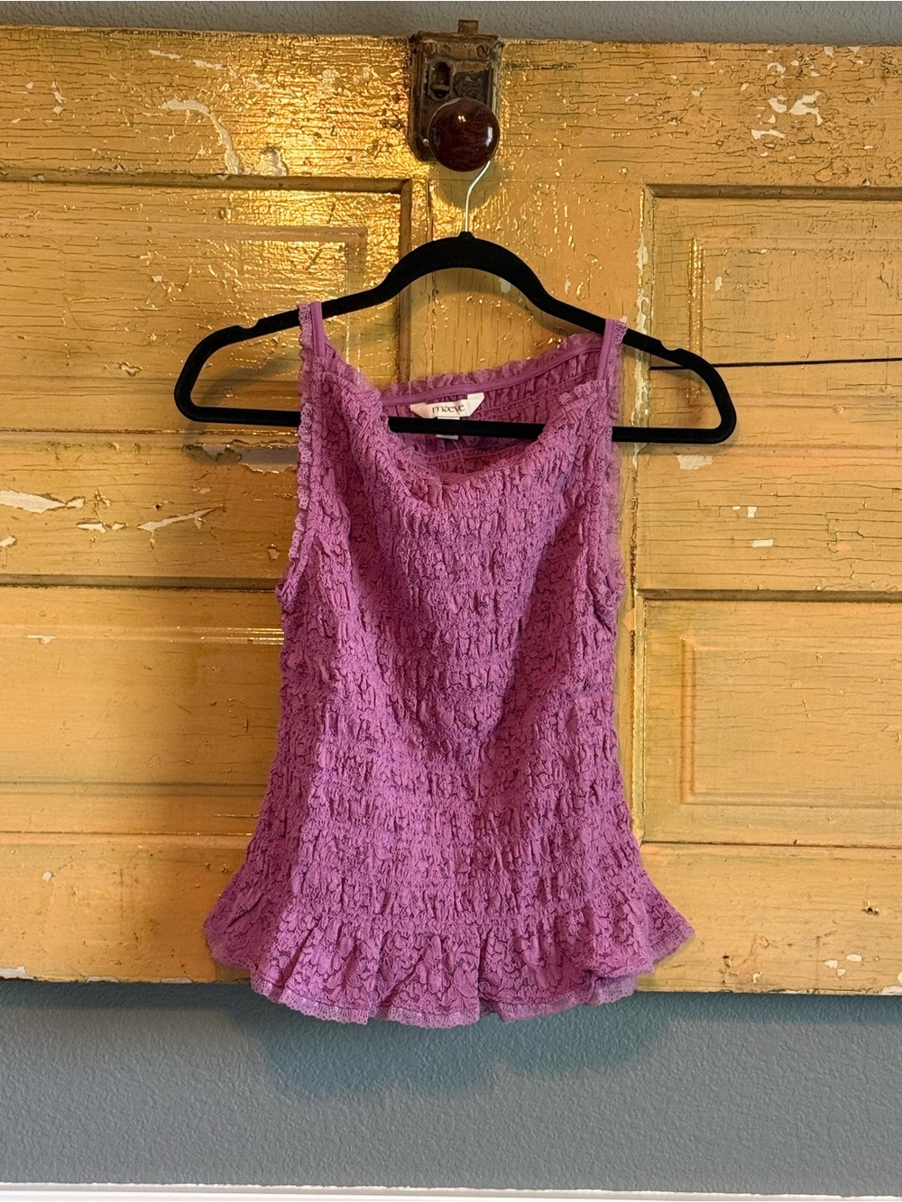 Anthropologie Lavender Textured Ruffle-Hem Camisole